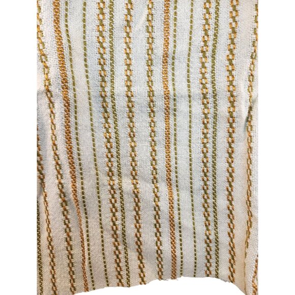 Vintage 60s-70s Woven Stripe Fabric 2 Pieces Material Retro Textile Home Decor - Picture 9 of 10